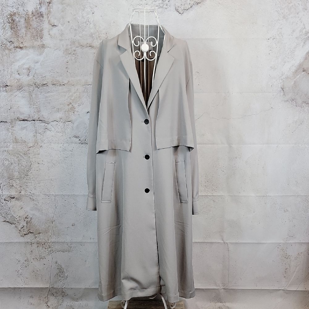 Lattelier Patchwork Trenchcoat In Grey Womens Size M